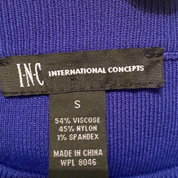 INC international concepts size small three-quarter length arms sweater blue new - Picture 4 of 11